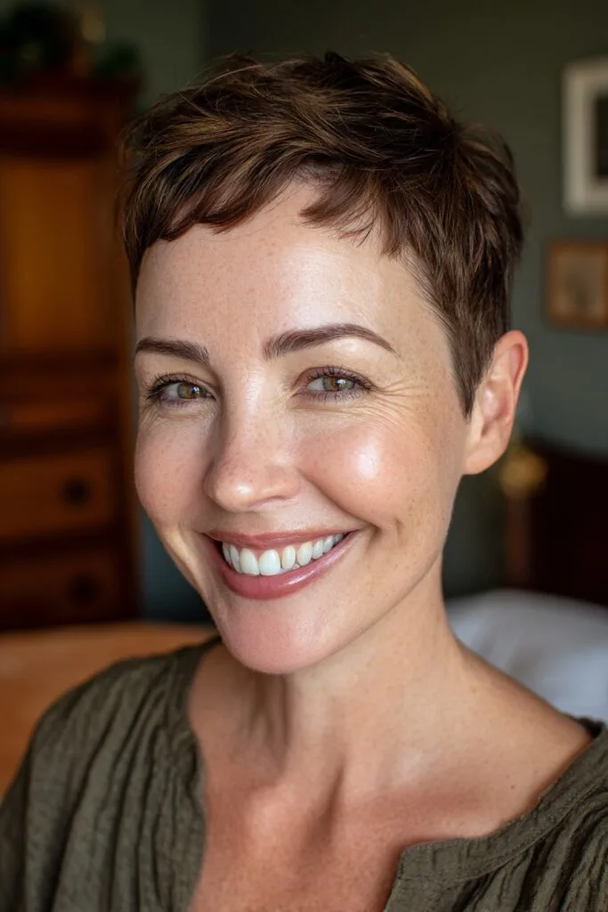 Modern Textured Pixie with Soft Fringe