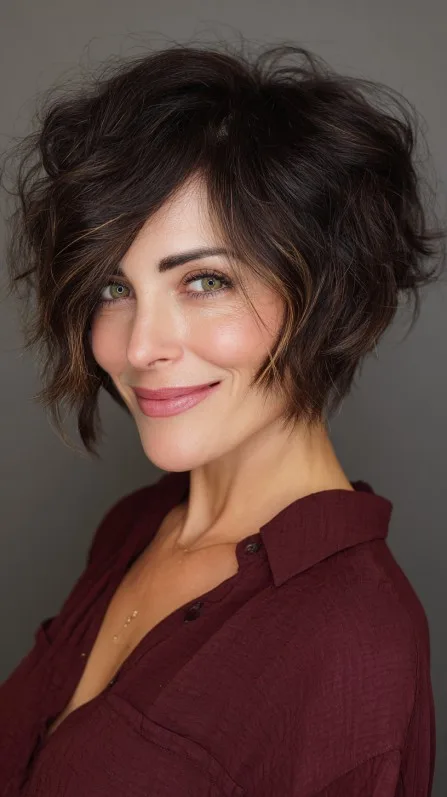 Modern Textured Short Bob with Flipped Ends
