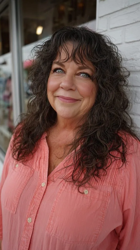 Natural Salt-and-Pepper Layered Wolf Cut with Wispy Curtain Fringe