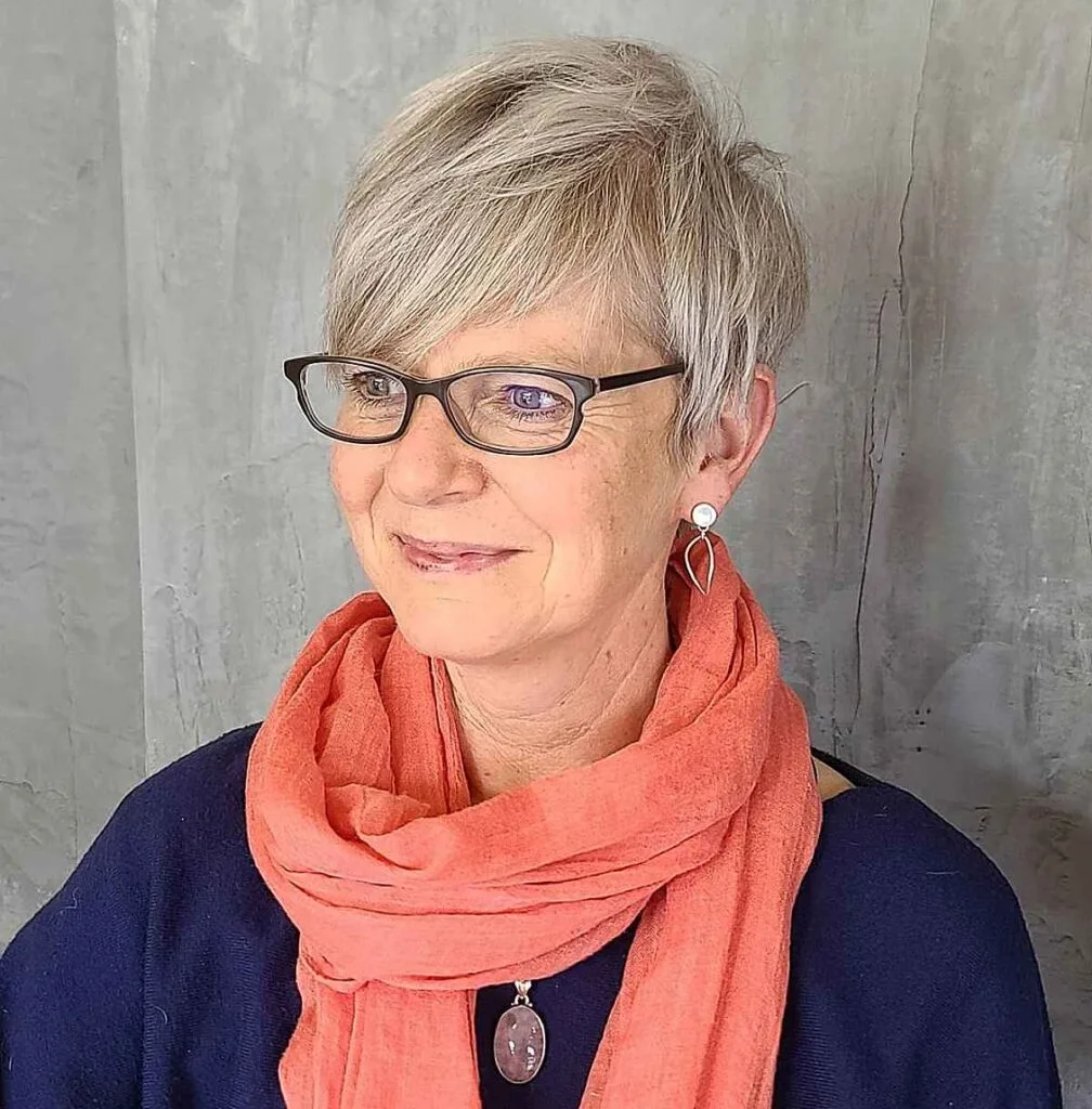 Pixie cut inspired by Audrey Hepburn for seniors over 70