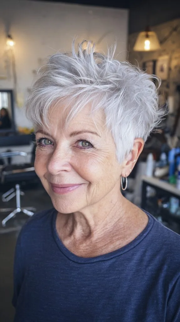 Platinum Pixie with Razor-Textured Crown