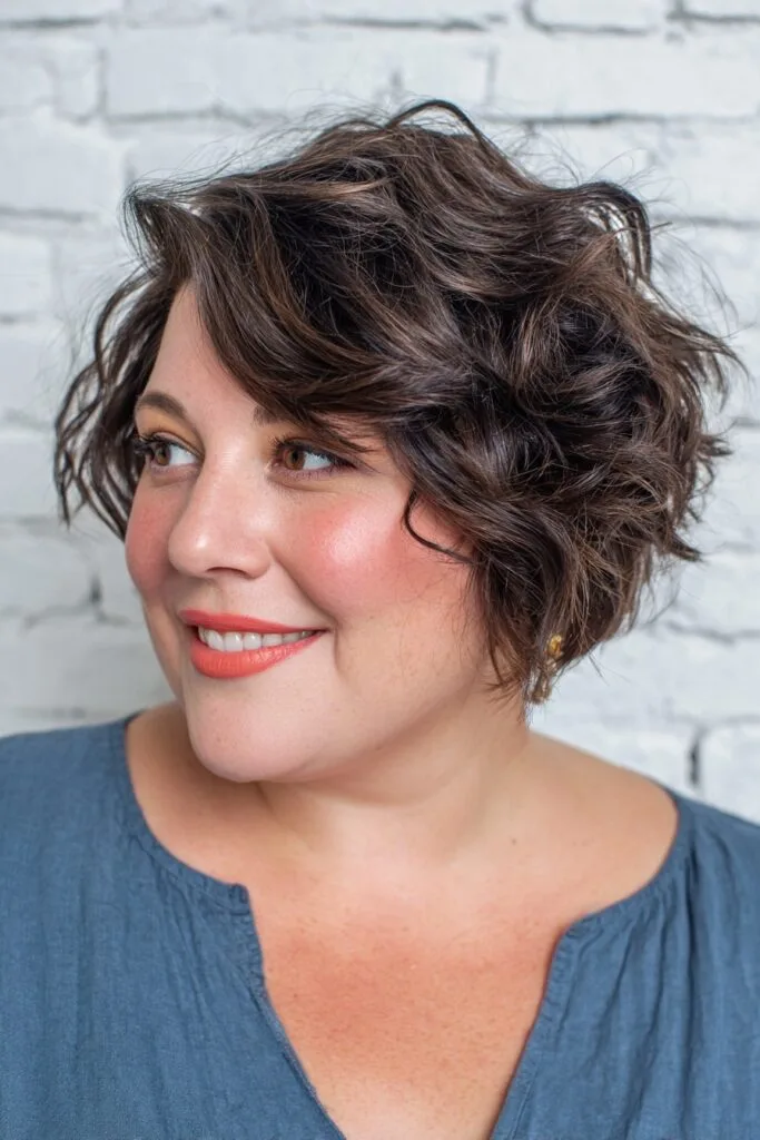 Playful Textured Bob with Lively Curls