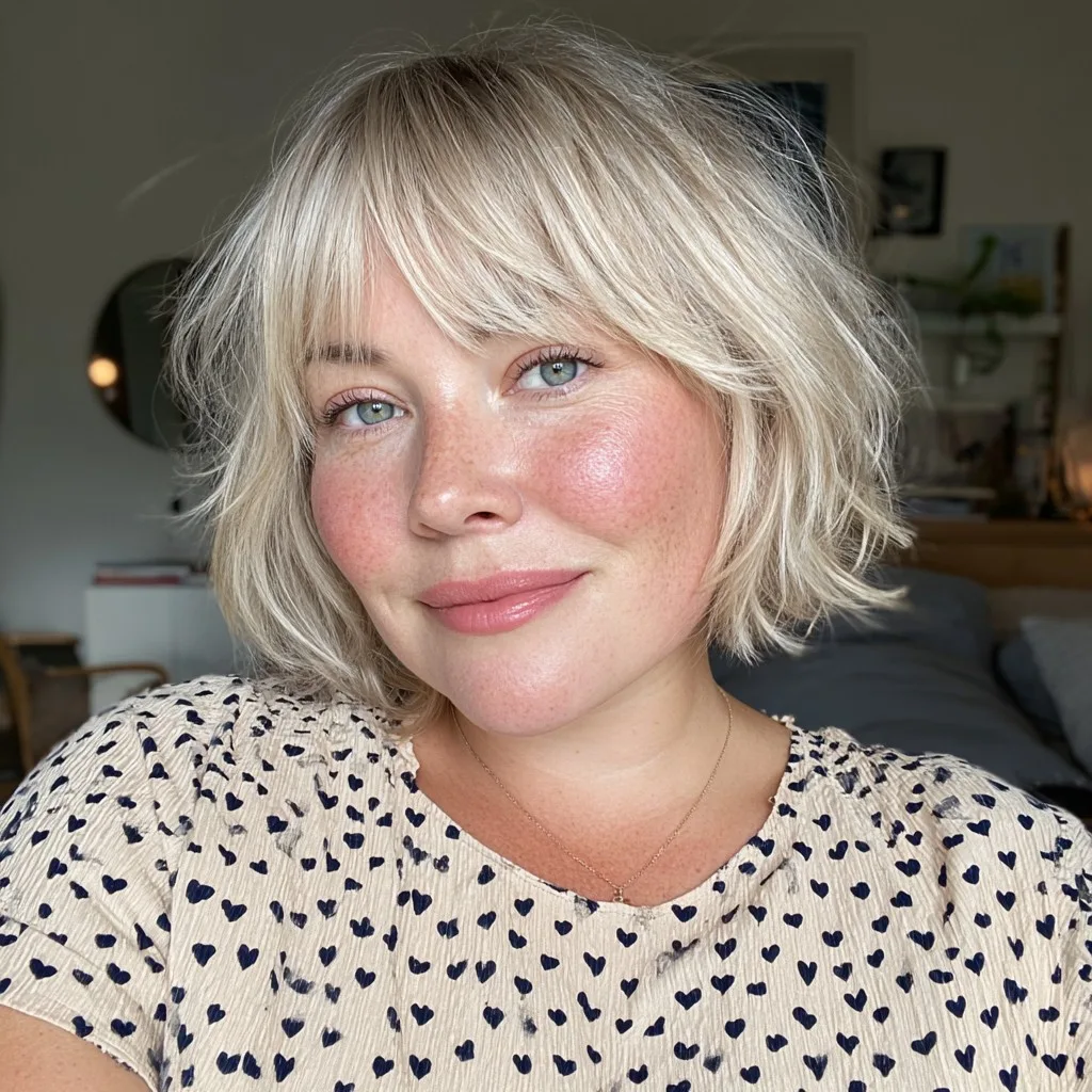 Playful Textured Bob with Subtle Choppy Bangs