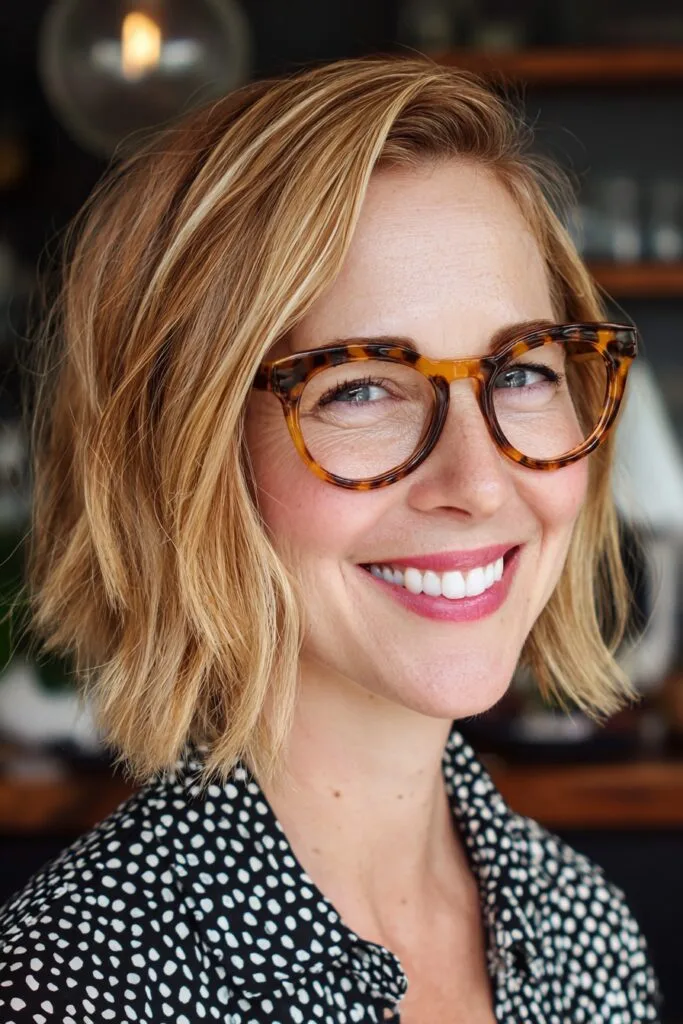 Playful Textured Bob with Subtle Highlights