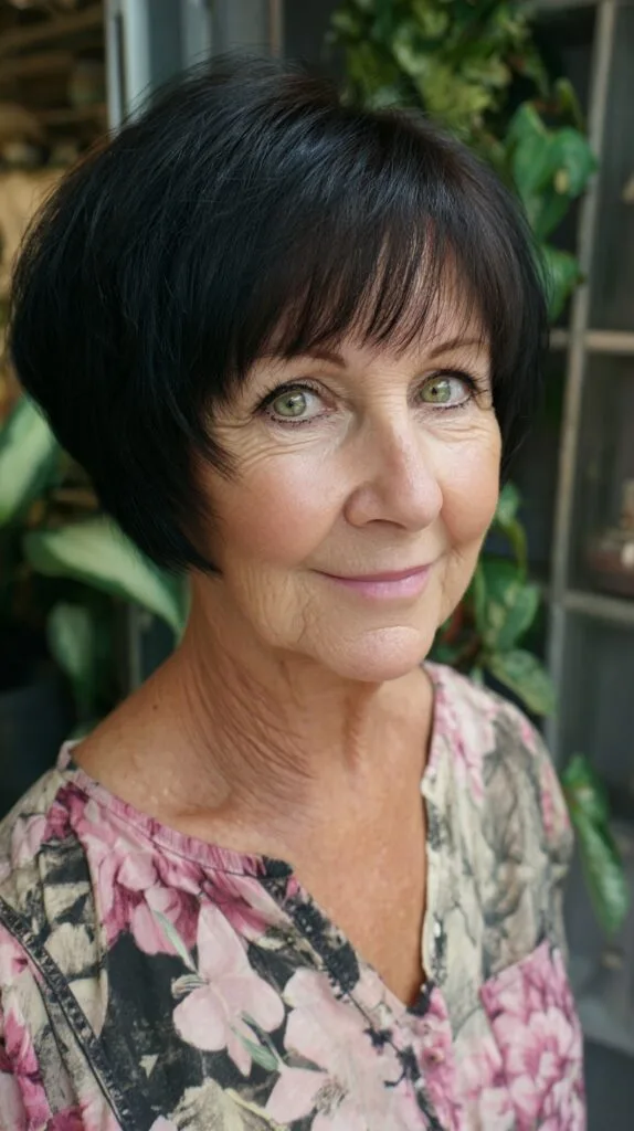 Polished Rounded Chin-Length Bob with Wispy Micro-Bangs