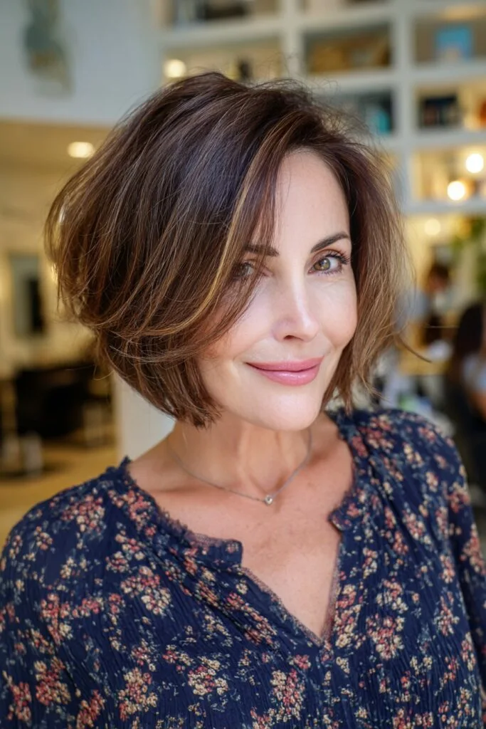 Radiant Layered Bob with Subtle Highlights
