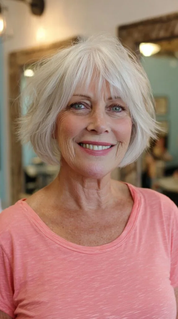 Short Feathered Bob with Wispy Micro-Bangs