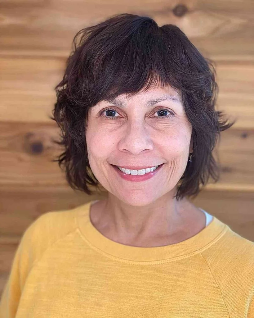 Short Shaggy Bob with Disconnected Layers for 50-year-olds and up