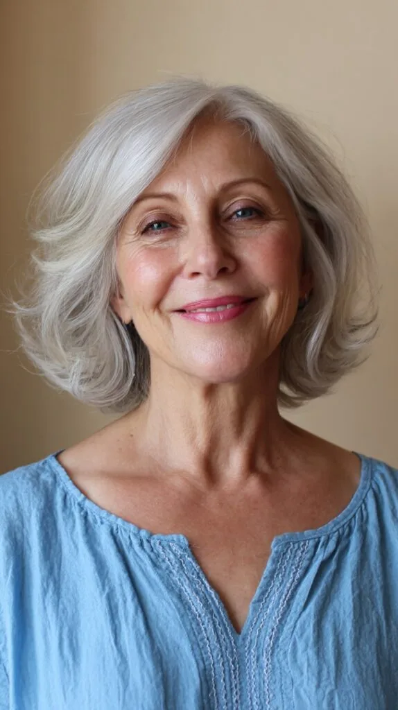 Silver Whisper Soft Feathered Bob