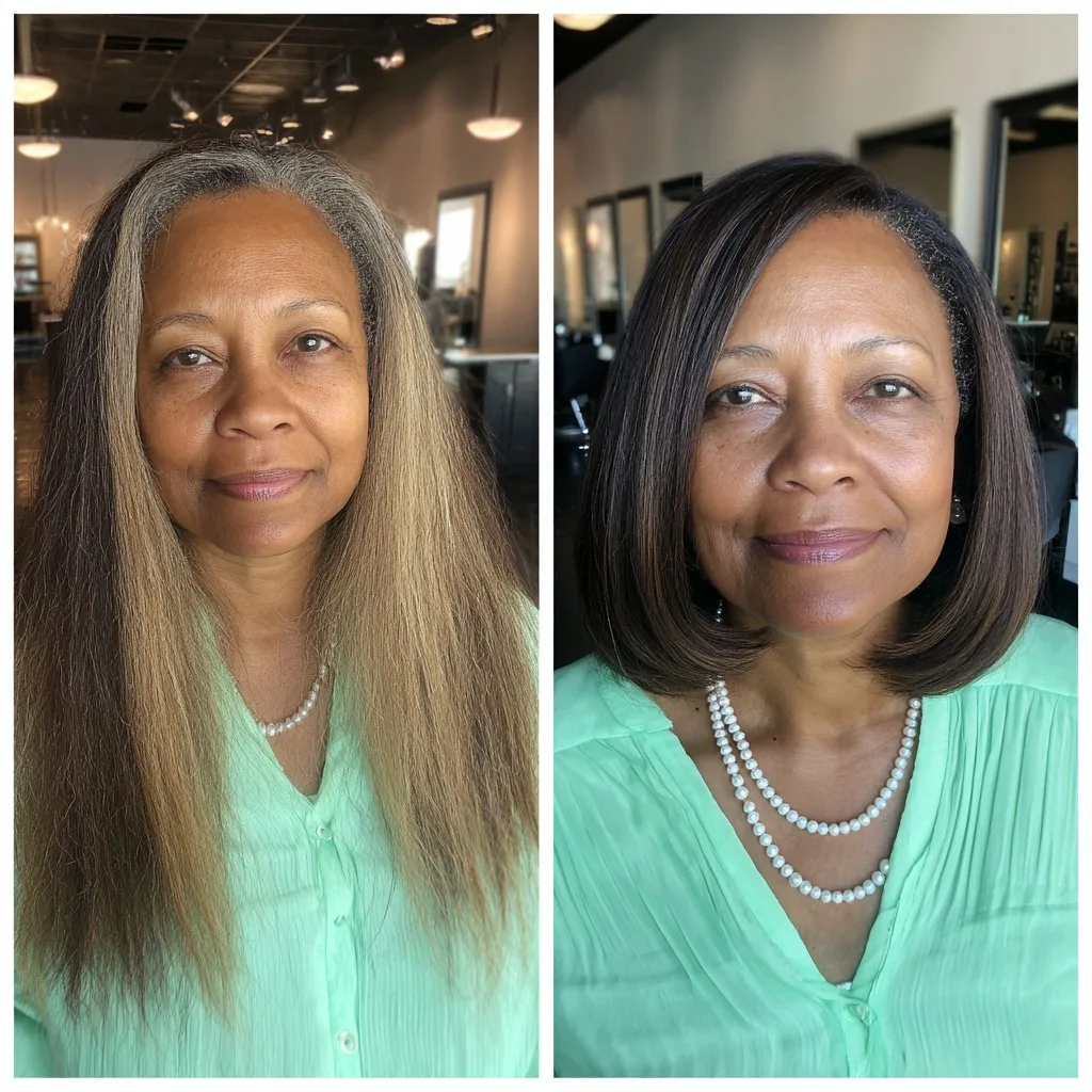 Sleek A-Line Bob with Subtle Caramel Highlights