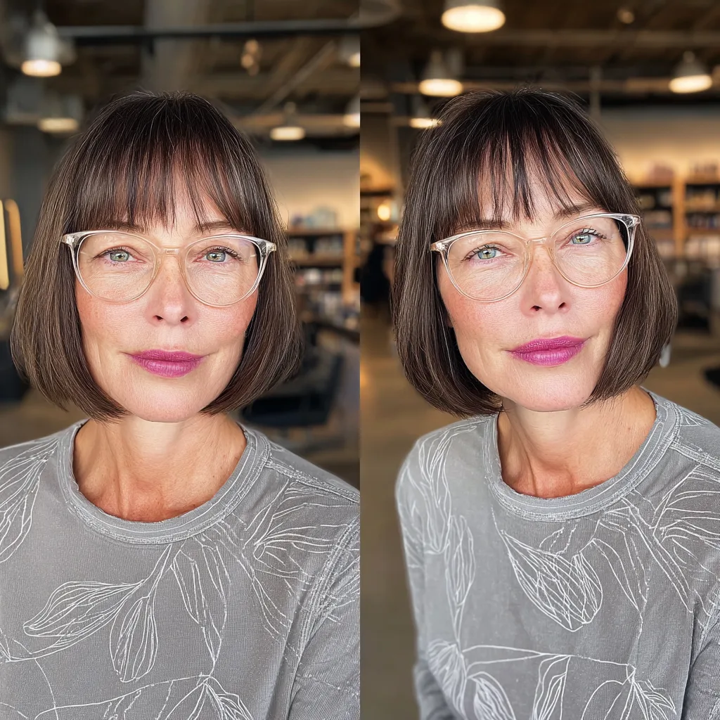 Sleek Angular Bob with Birkin Bangs