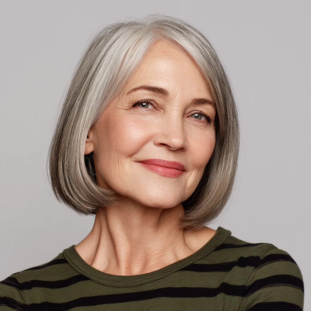 Sleek Ash Blonde Bob with Subtle Layers