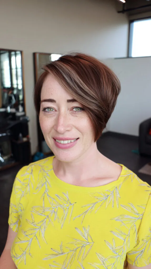 Sleek Asymmetrical Bob with Subtle Highlights