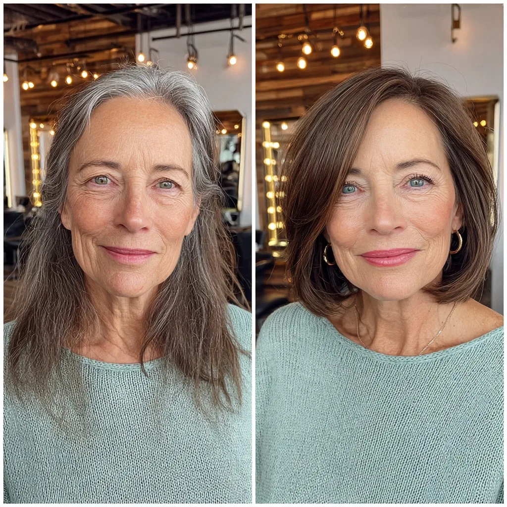 Sleek Modern Lob with Soft Layers