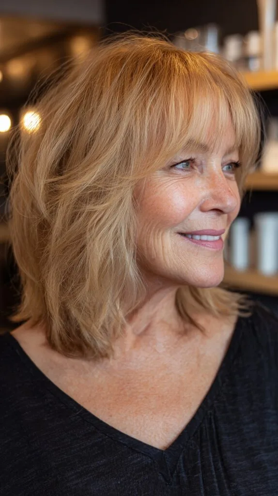 Soft Layered Blond Shag with Natural Highlights