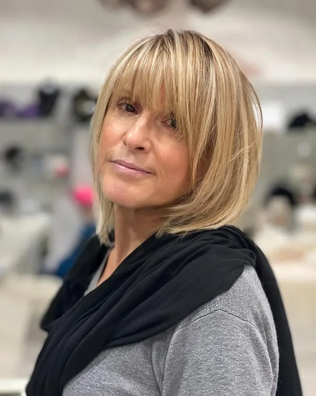 Soft Layered Bob with Face-Framing Bangs