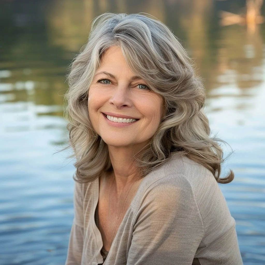 Soft medium shag haircut with subtle layers and natural waves, perfect for an easy, everyday look