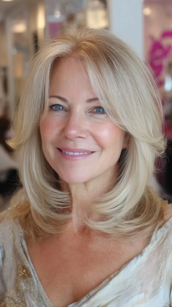 Soft Mid-Length Butterfly Layers with Rounded Face-Framing