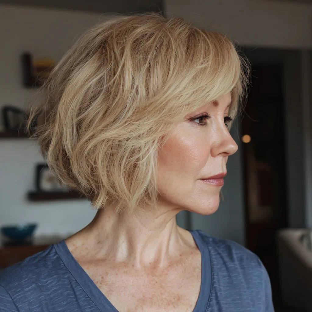 Soft Textured Angular Bob with Subtle Movement