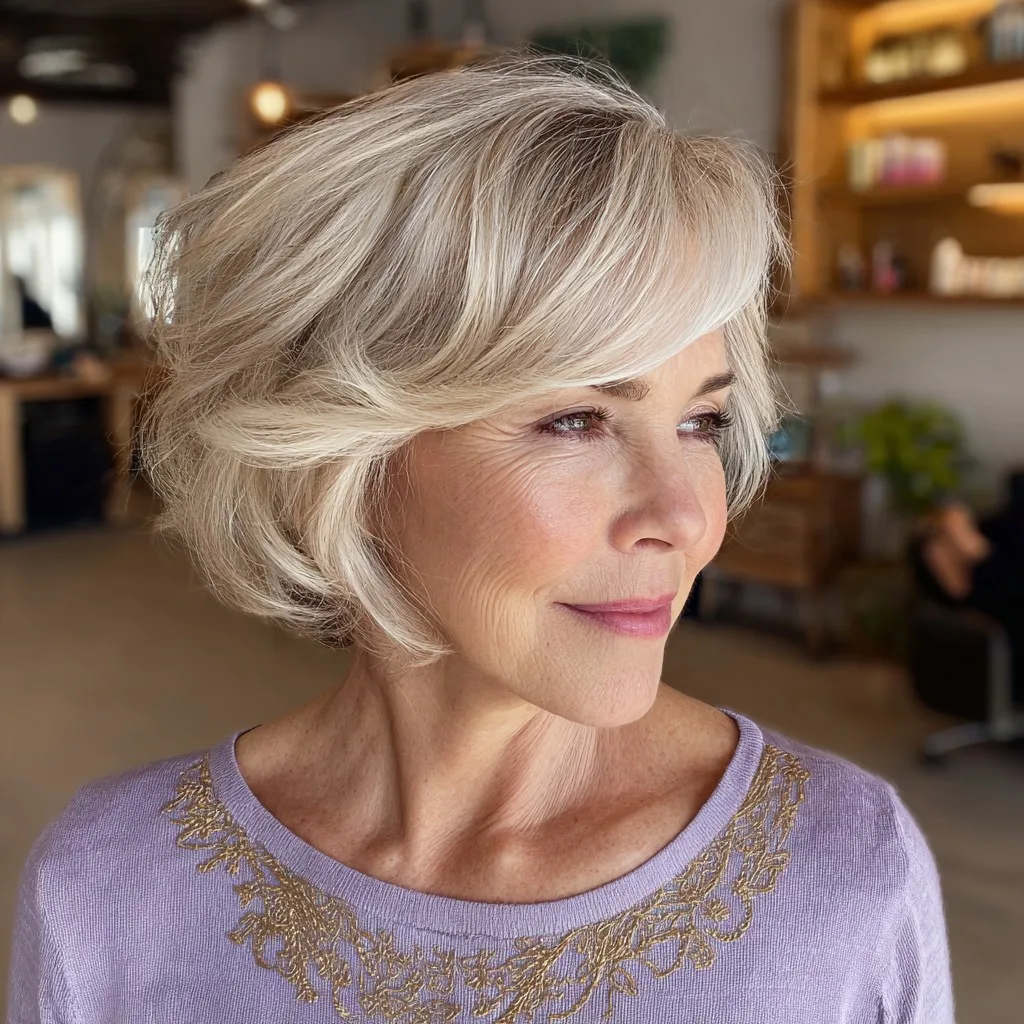 Soft Textured Bob with Flipped Ends