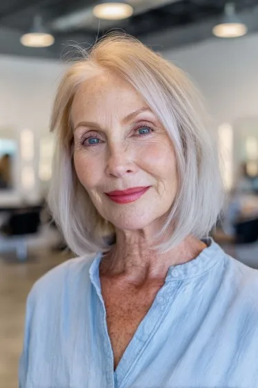 Soft Textured Long Bob with Gentle Waves