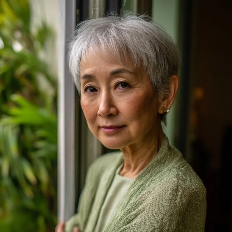 Soft Textured Pixie with Subtle Silver Highlights