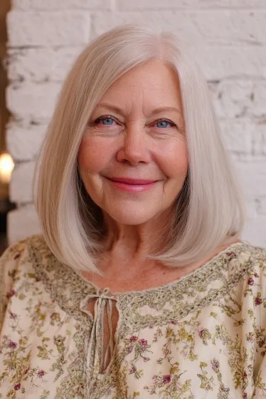 Softly Blended Long Bob with Gentle Face Framing