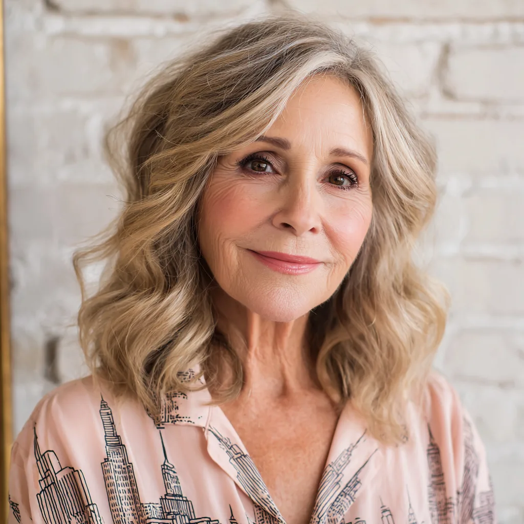 Softly Layered Beach Waves with Subtle Highlights