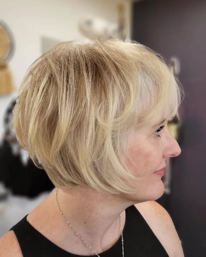 Softly Layered Blonde Bob with Subtle Movement