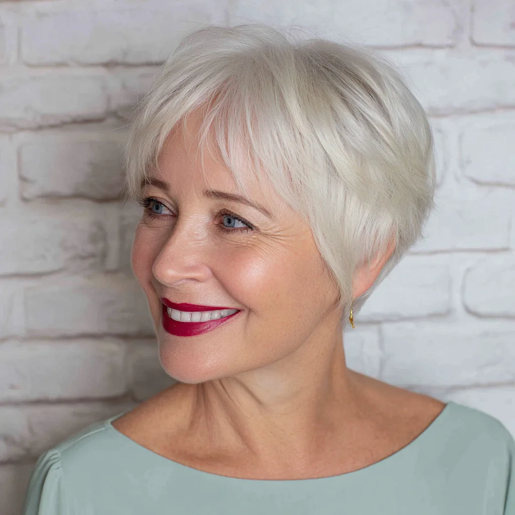 Softly Layered Silver Pixie Bob