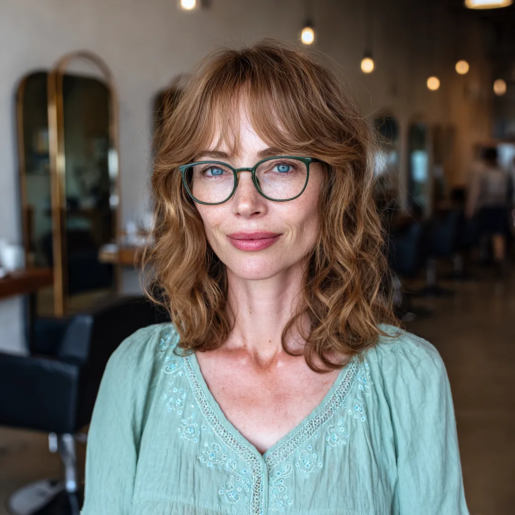 Softly Textured Curls with Birkin Bangs