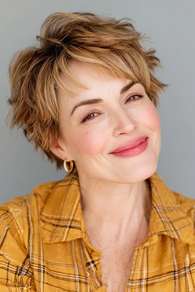 Softly Textured Pixie Cut with Face-Framing Layers