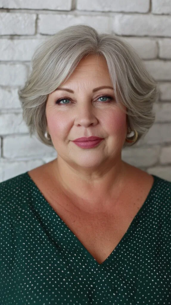 Softly Textured Silver Bob with Gentle Layers