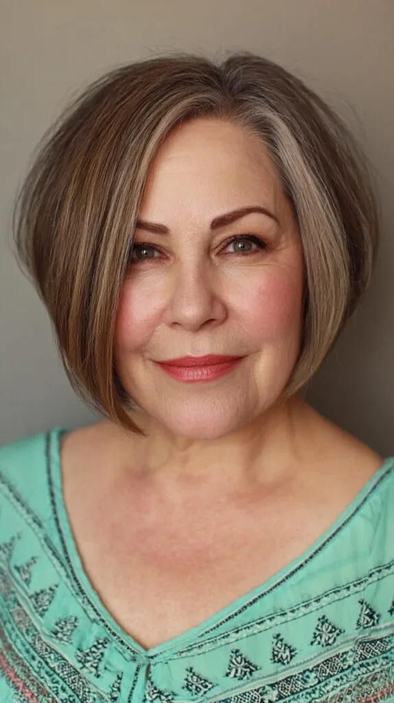 Stylish Angled Bob with Subtle Highlights