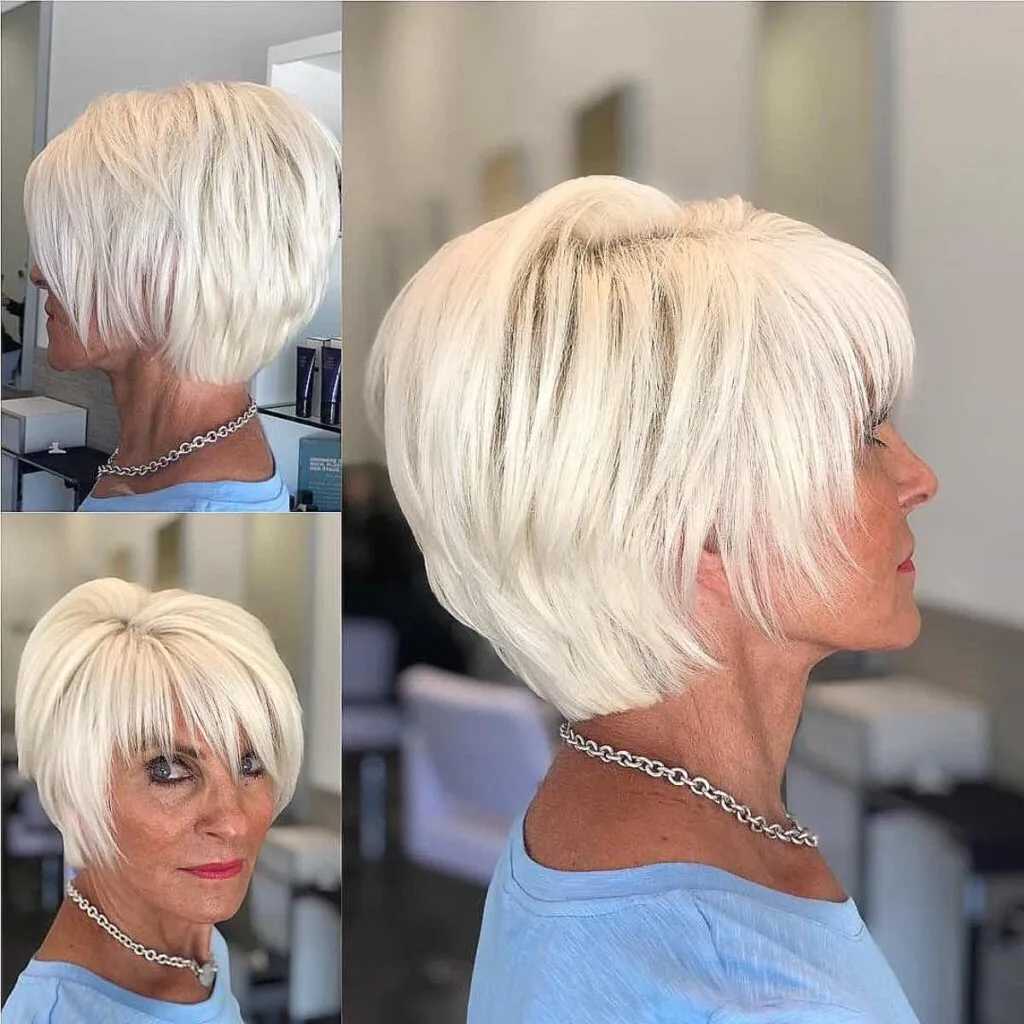 Stylish Blonde Short Bob for Women in Their 60s