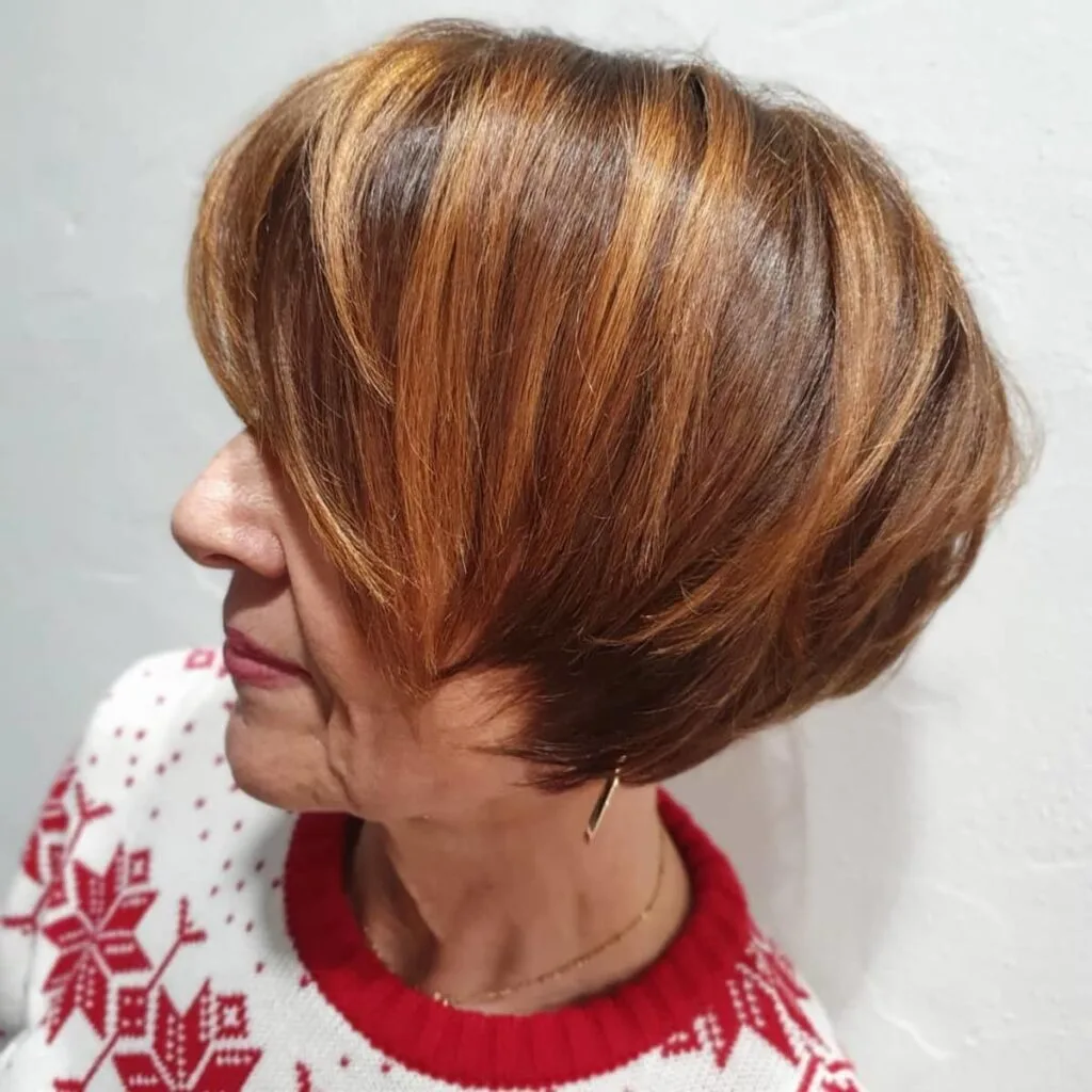 stylish ear-length pixie bob for older women with fine hair