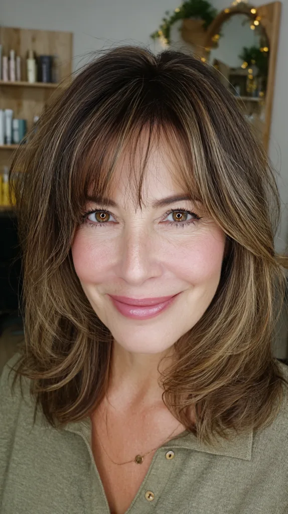 Stylish Layered Cut with Face-Framing Bangs