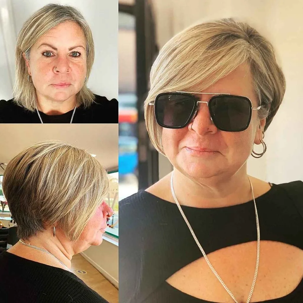 Stylish Long Pixie Bob for women past their fifties and plus-size