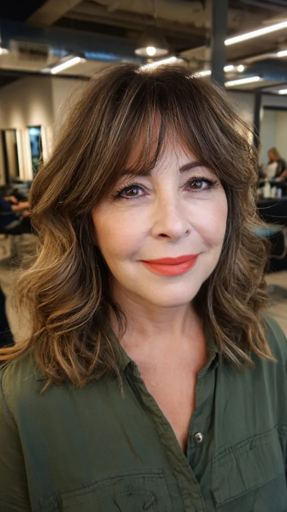 Stylish Mid-Length Layered Cut with Face-Framing Waves