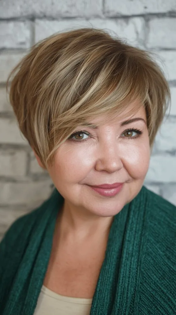 Stylish Short Bob with Soft Long Bangs