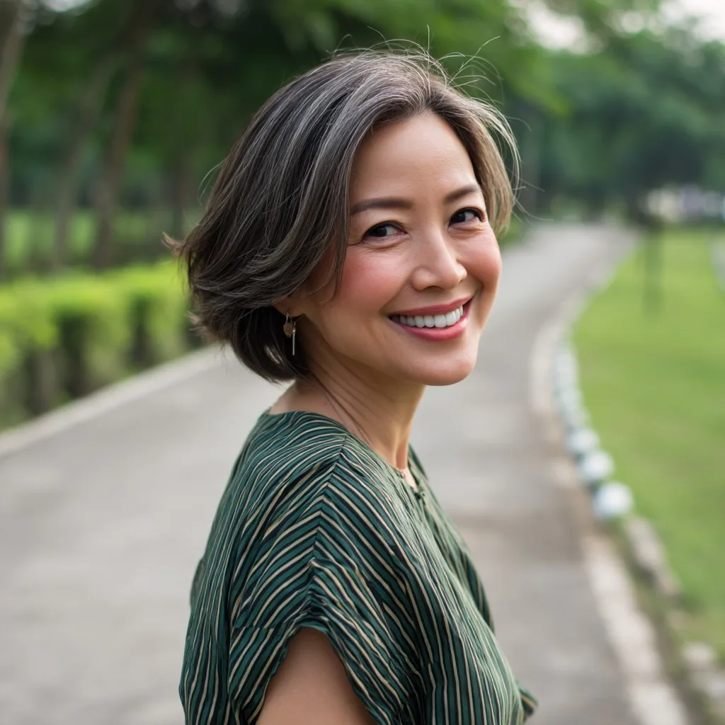 Stylish Soft Layered Bob with Subtle Highlights