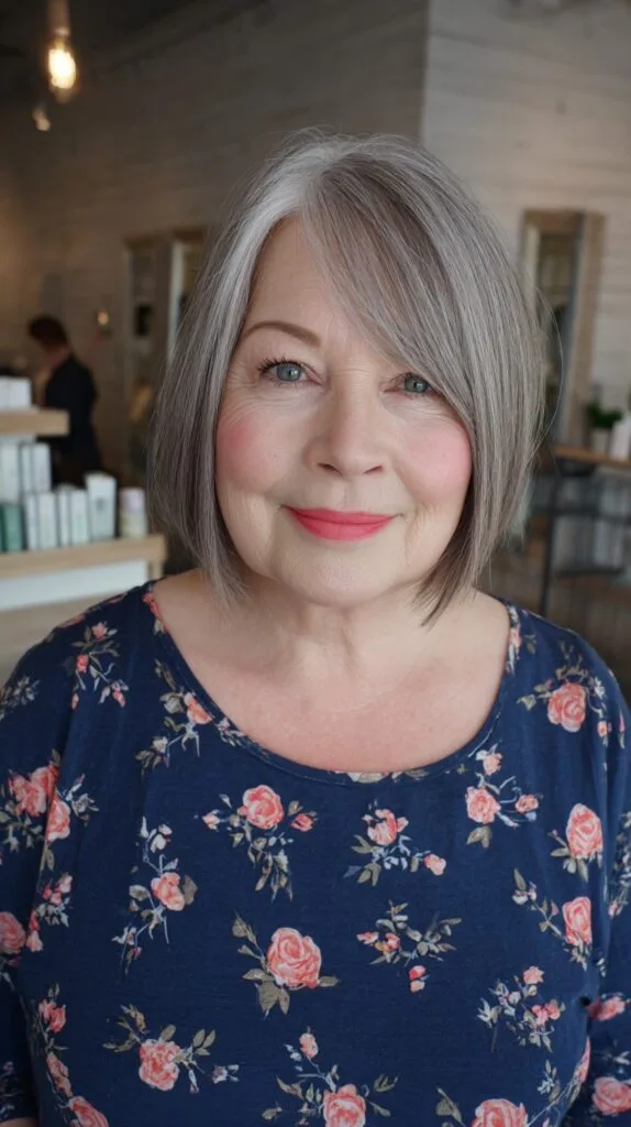 Stylish Softly Layered Bob with Side-Swept Bangs