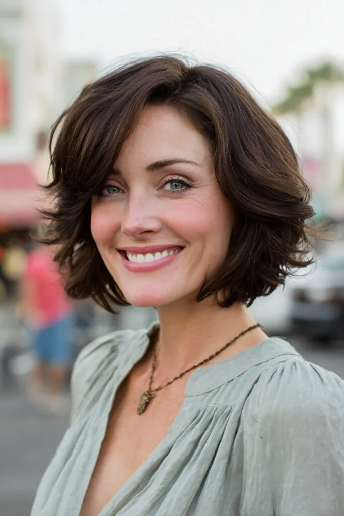 Stylish Textured Bob with Flattering Waves
