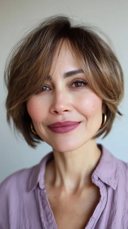 Stylish Textured Bob with Soft Flipped Ends