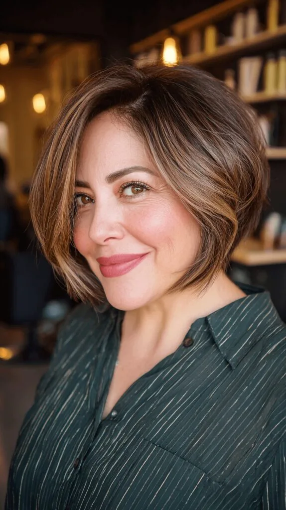 Stylish Textured Lob with Face-Framing Bangs