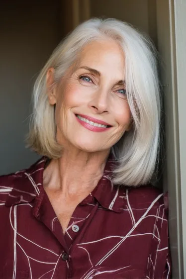 Stylish Textured Long Bob with Subtle Face Framing