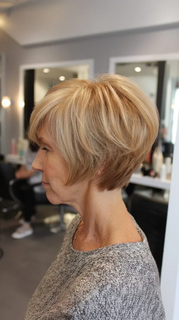 Subtle Blonde Layered Bob for Timeless Elegance