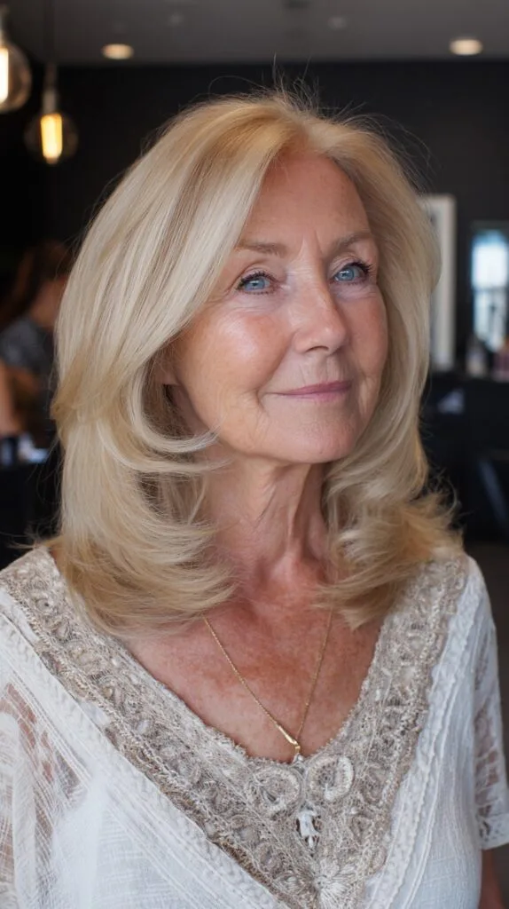 Subtle Face-Framing Layers in Luminous Blonde