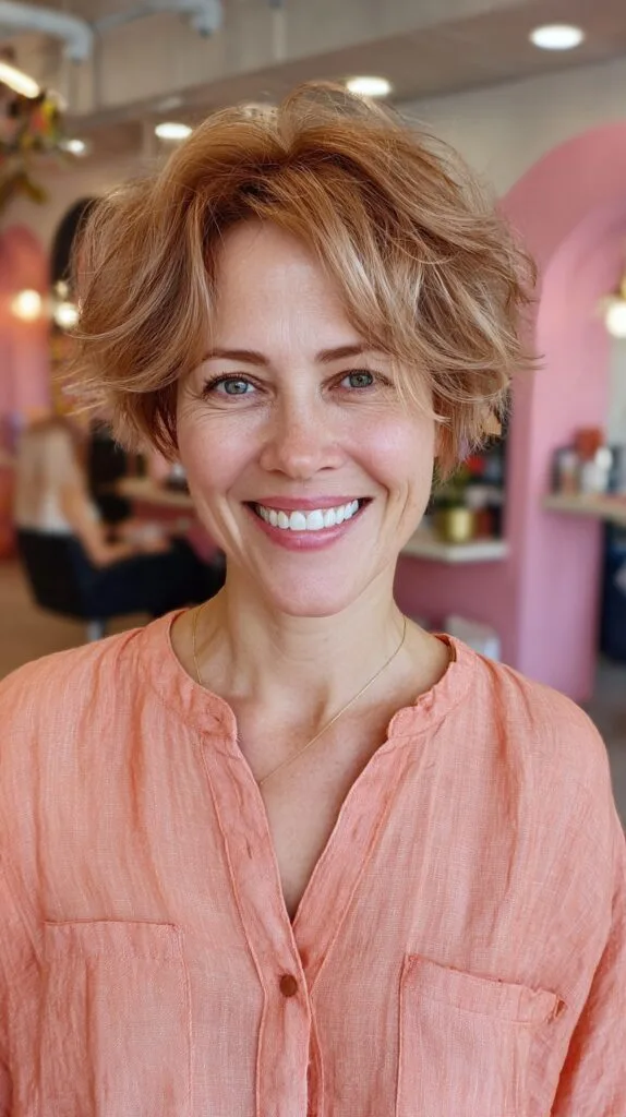 Sun-Kissed Copper Bob with Soft Curves