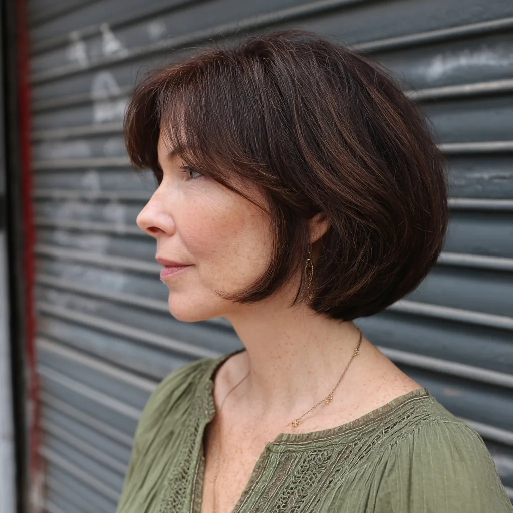Textured A-Line Bob with Soft Face-Framing Layers